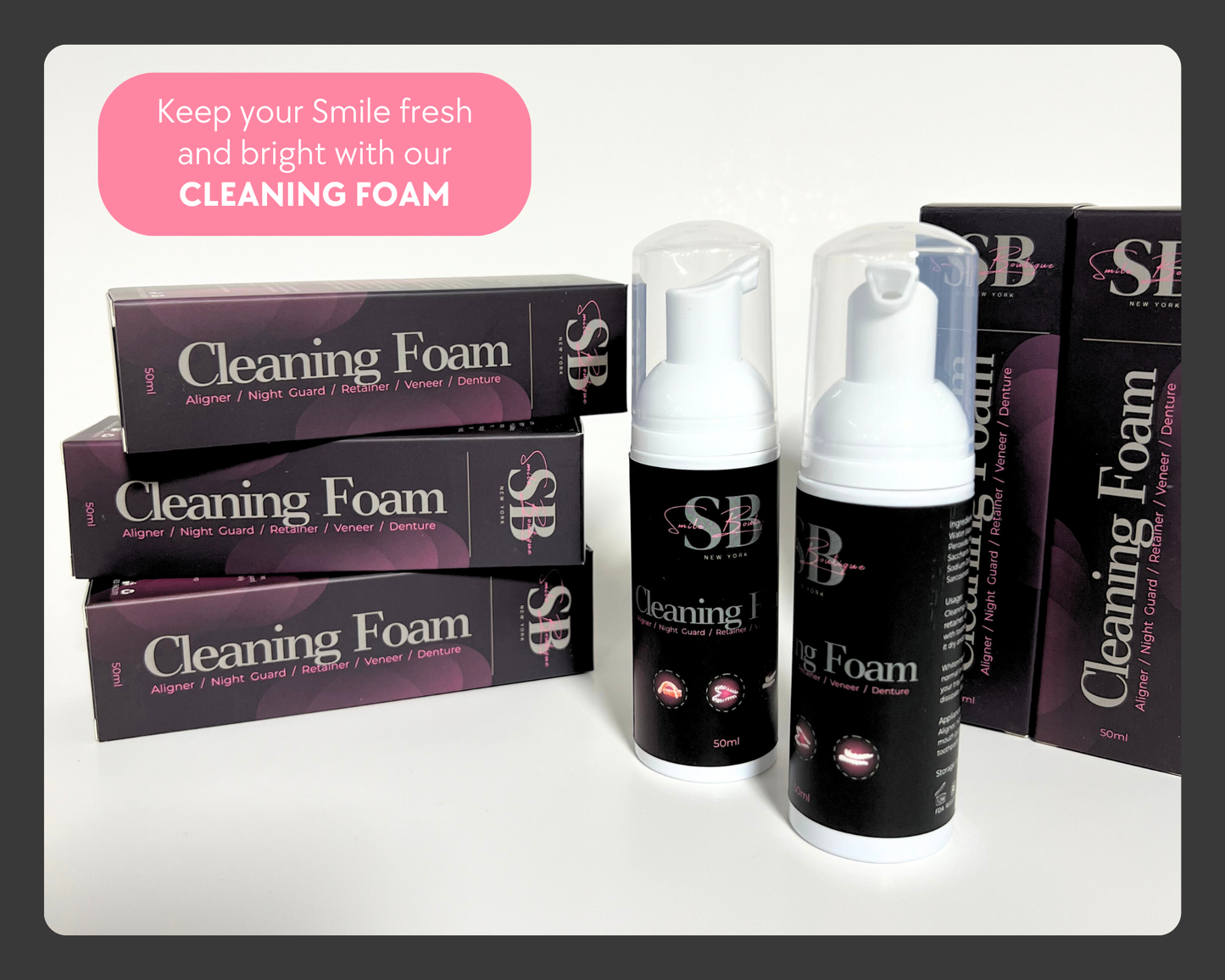 Dental Appliance Cleaning & Whitening Foam - Smile Boutique NY