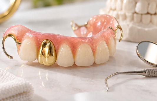 Partial Dentures With Gold Teeth Types, Cost, Materials & What to Know - Smile Boutique NY