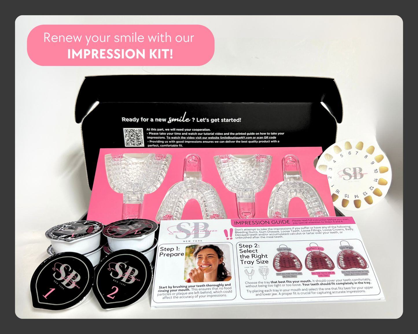 Buy a teeth impression kit online and create accurate molds from home. Smile Boutique NY