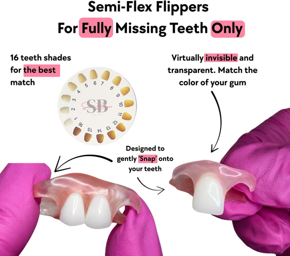Semi flex flipper for missing teeth