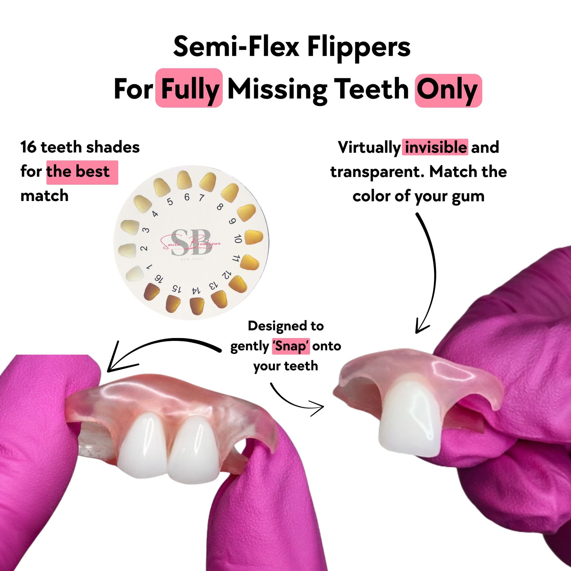 Semi flex flipper for missing teeth