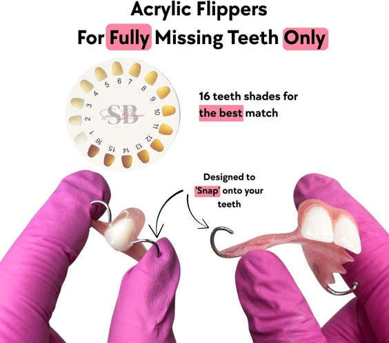 Acrylic Tooth Flipper for 1–2 Missing Teeth