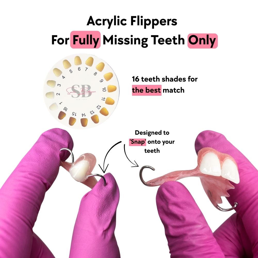Acrylic Tooth Flipper for 1–2 Missing Teeth